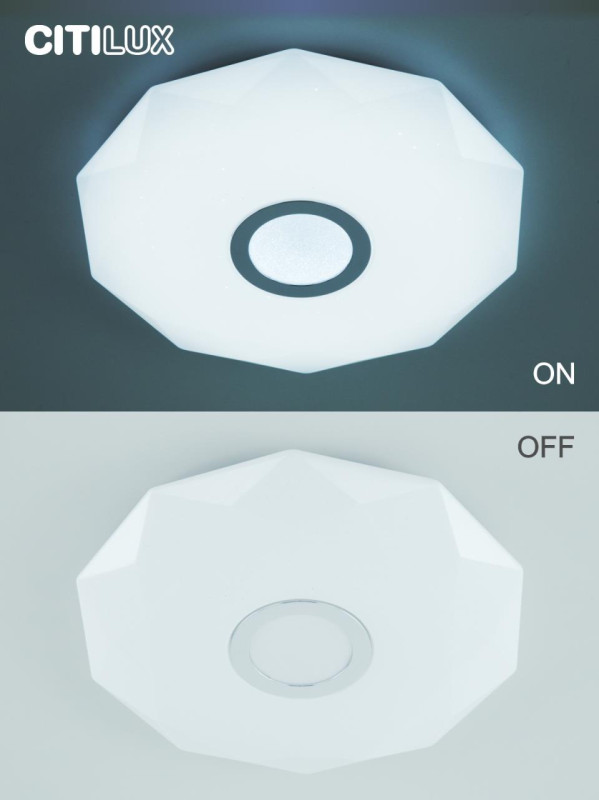 Светильник 45 см, 40W, 3000-5500K Citilux Диамант Смарт CL713A40G,белый