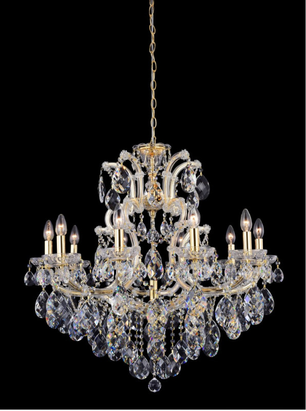 Люстра 80 см, Crystal Lux ISABEL SP11 GOLD/TRANSPARENT Золотой/Прозрачный