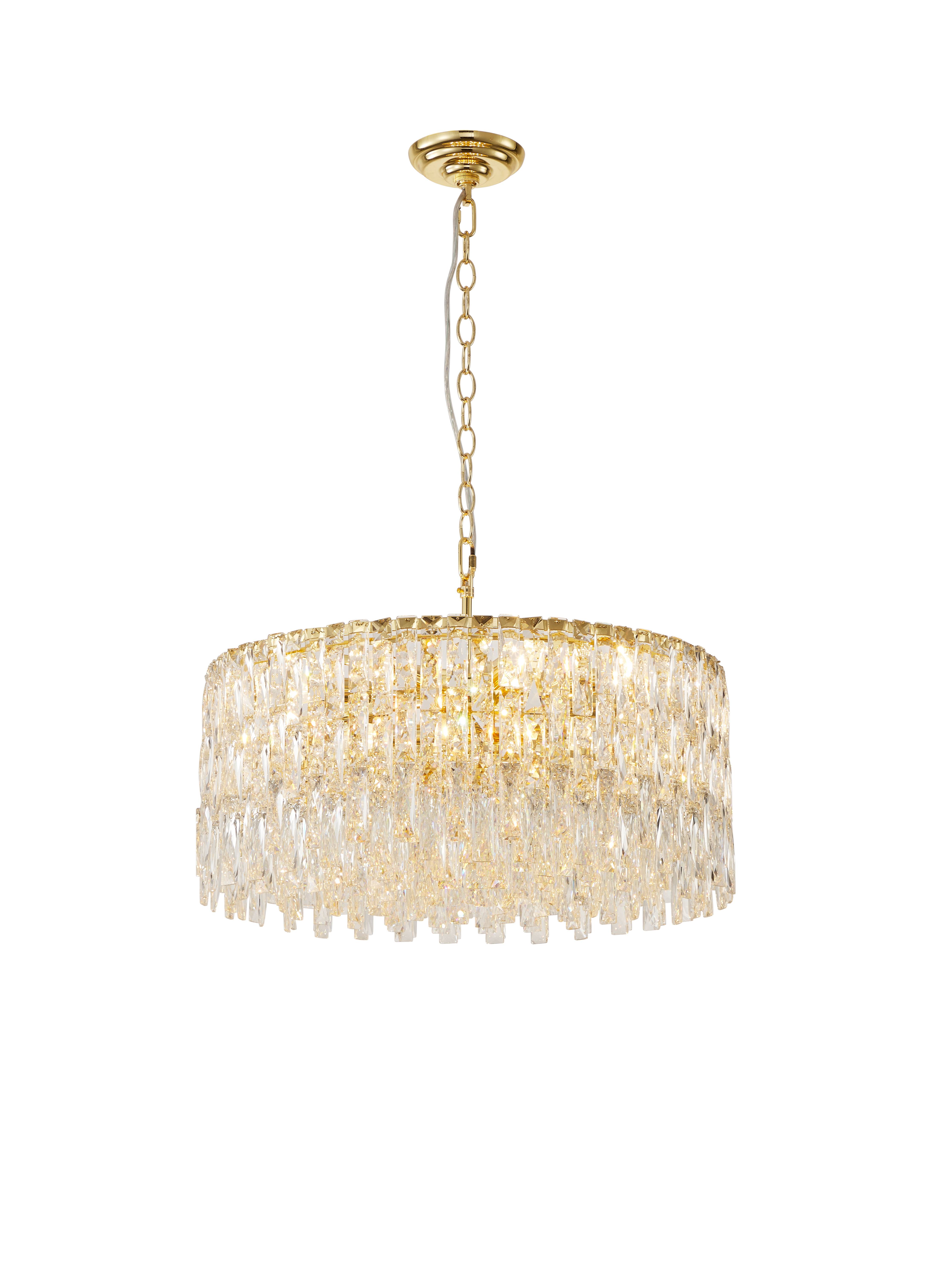 Люстра 600*250, 12*E14, 40W NewRgy Cristallo M33-ф600*H250 H GOLD, H GOLD