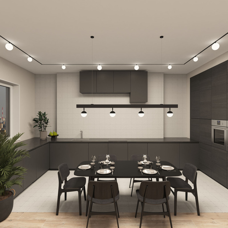 Светильник на шине 13*19,5 см, LED * 5W, 3000-6500К, Denkirs Smart Moon DK8051-BK, черный
