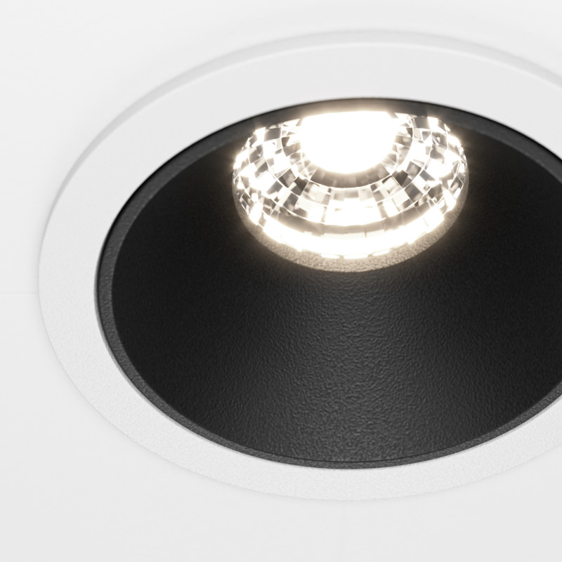 Светильник 7 см, 10W, 4000K, Maytoni Downlight Alfa LED DL043-01-10W4K-RD-WB, белый-черный