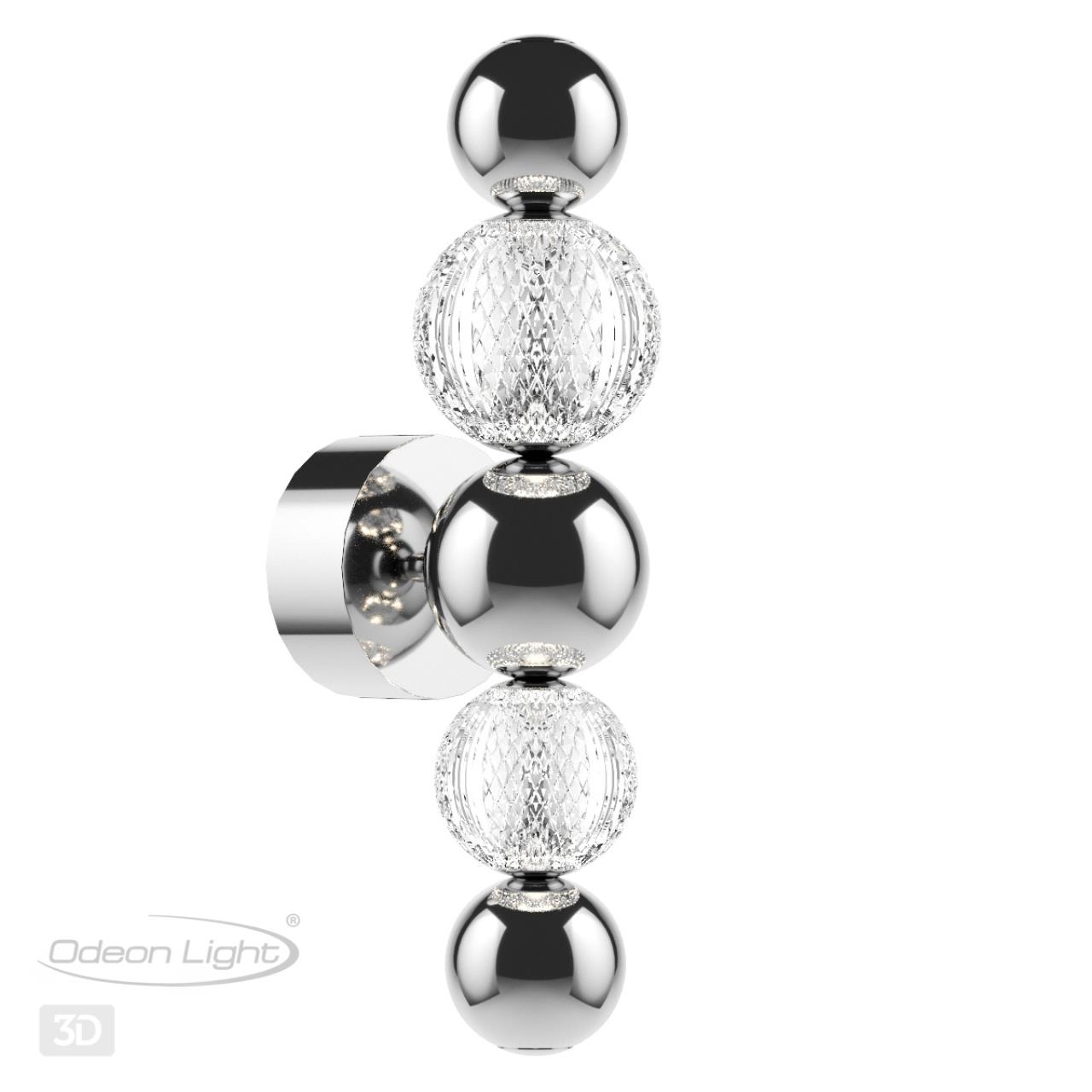 Светодиодный светильник 45 см, 7W, 4000K, Odeon Light CRYSTAL 5007/7WL, хром
