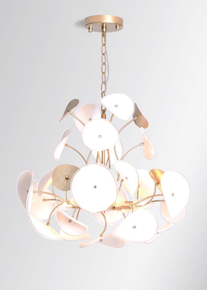 Люстра Ø600 x H500 (1050), мм, 6*40W (240W), CHAMPAGNE GOLD (ЗОЛОТИСТОЕ ШАМПАНСКОЕ) NewRgy 5221/6 CHAMPAGNE GOLD