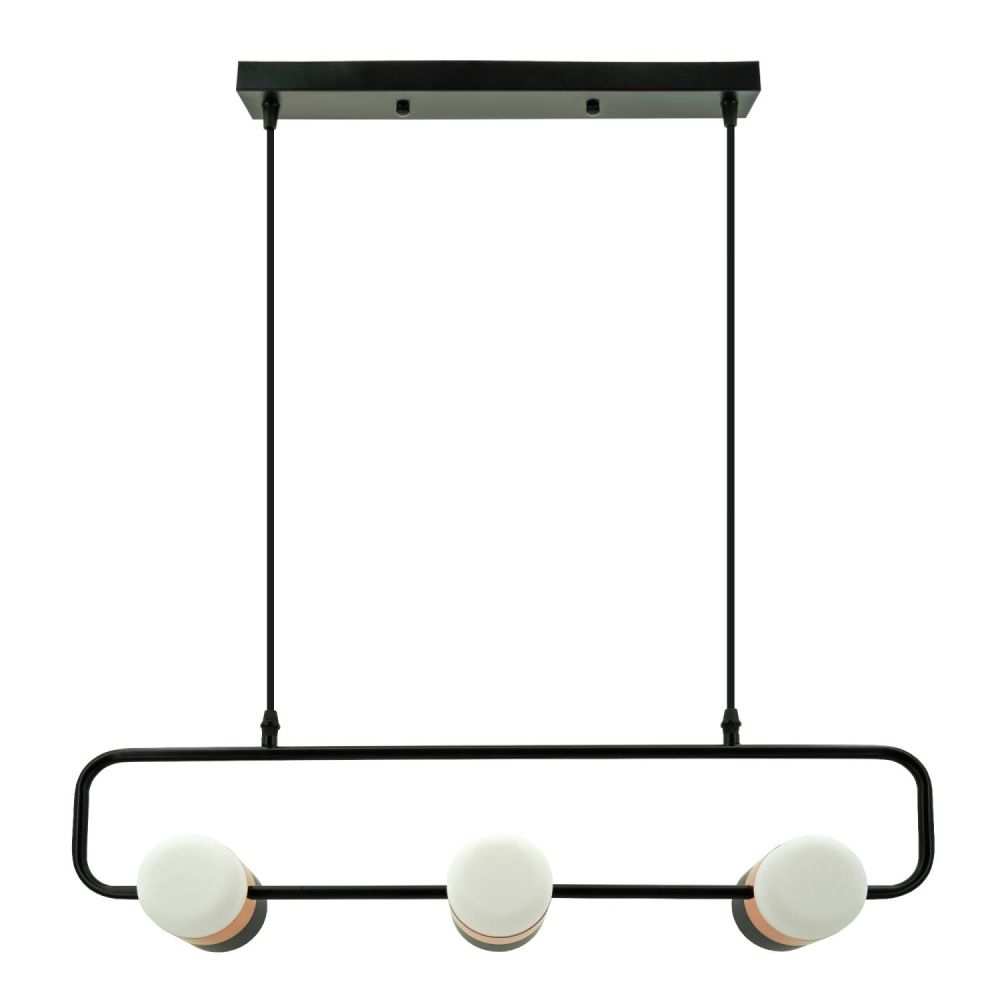 Светильник подвесной 66*20-200 см, 3*LED*6W, 3000-6000K, Lightera Rudolf LE114L-3B SMART, Черный