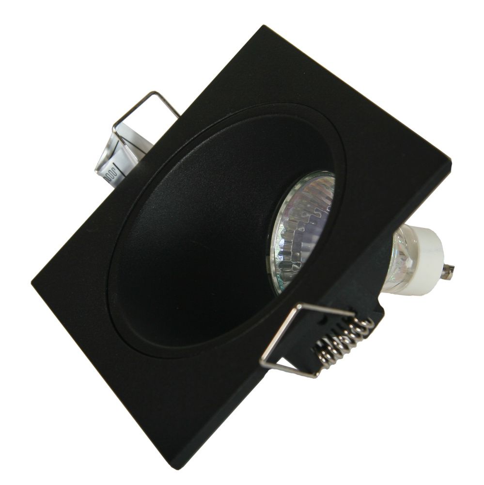 Светильник встраиваемый 11*11*9,5-9,5 см, вр 9,8 см, 1*GU10*12W, Mantra Brandon MAN6903, матовый чёрный