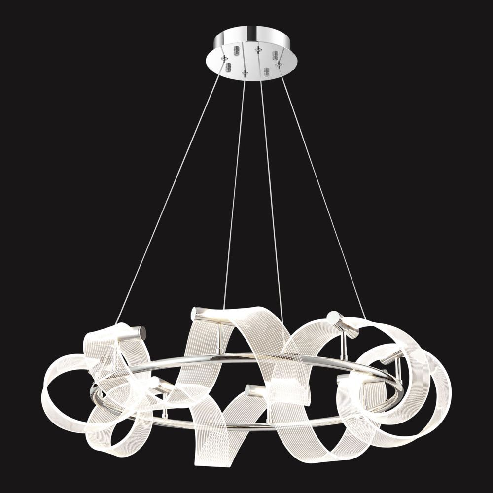 Люстра подвесная *70*45-150 см, 8*led*10W, 4000K, Lussole Knox LSP-7416, хром