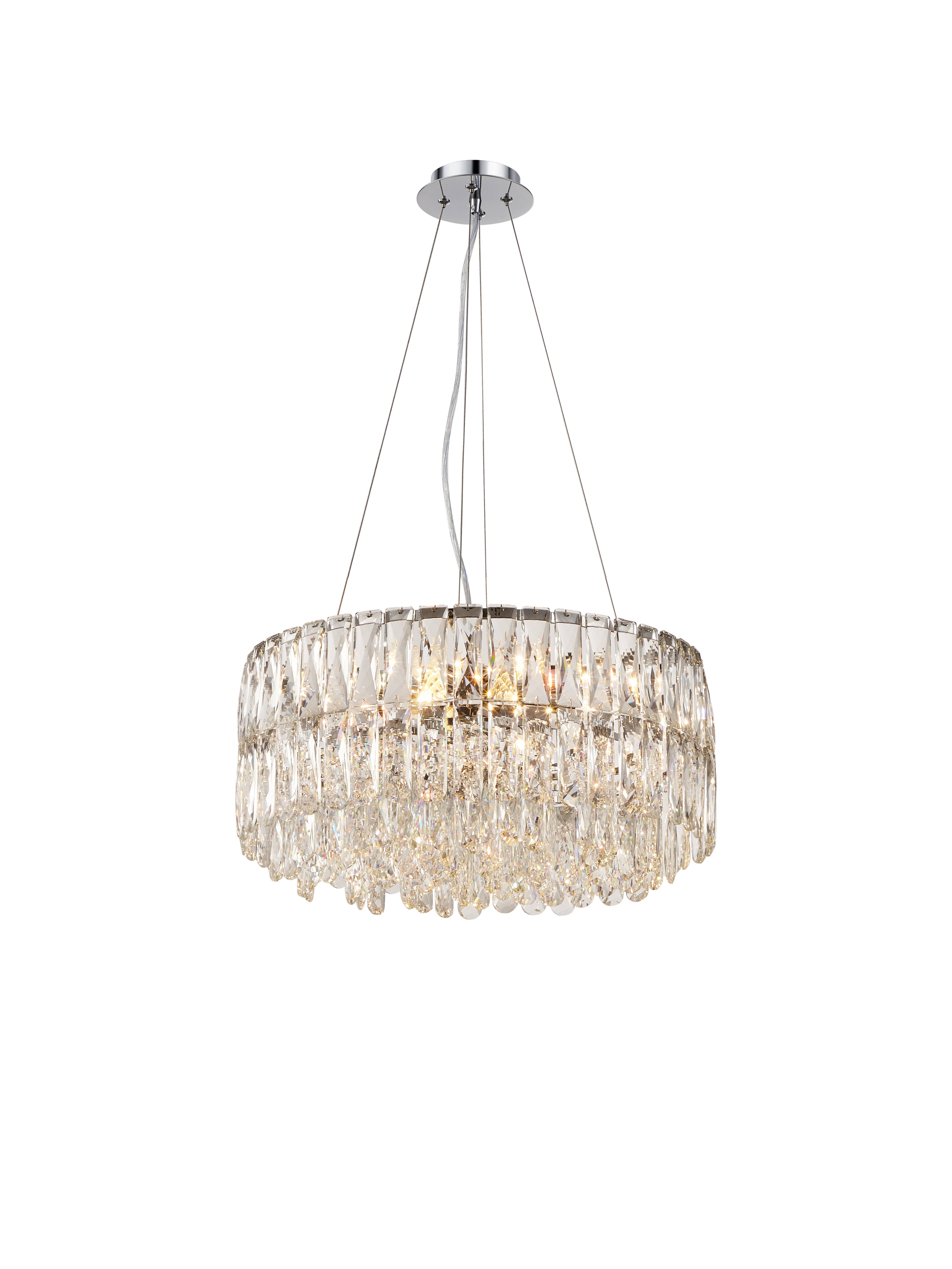 Люстра 500*260, 10*E14, 40W NewRgy Cristallo E61-ф500*H260 CHROME, Хром