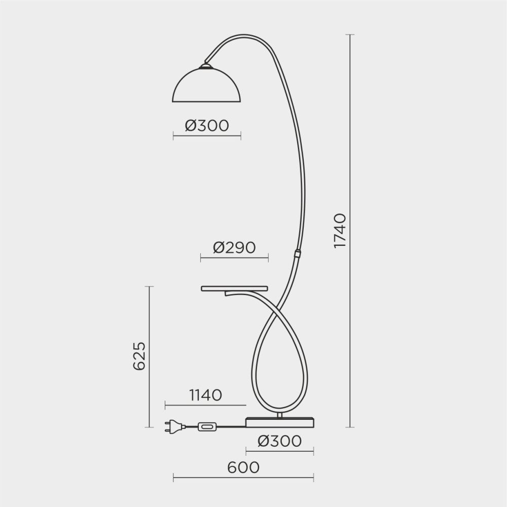 Торшер **-160 см, 1*Е27*60W, Modemodern  MD.8818.01FL, Чёрный