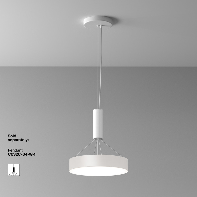 Накладной светильник 30*30*6 см, LED, 36W, 4000К, Maytoni Technical Zon C032CL-36W4K-RD-W белый