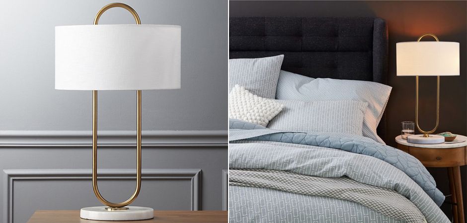 Настольная лампа Marston Table Lamp 43*43*84 см, 2*E14*40W, ImperiumLoft 43.358, Золотистый, Белый