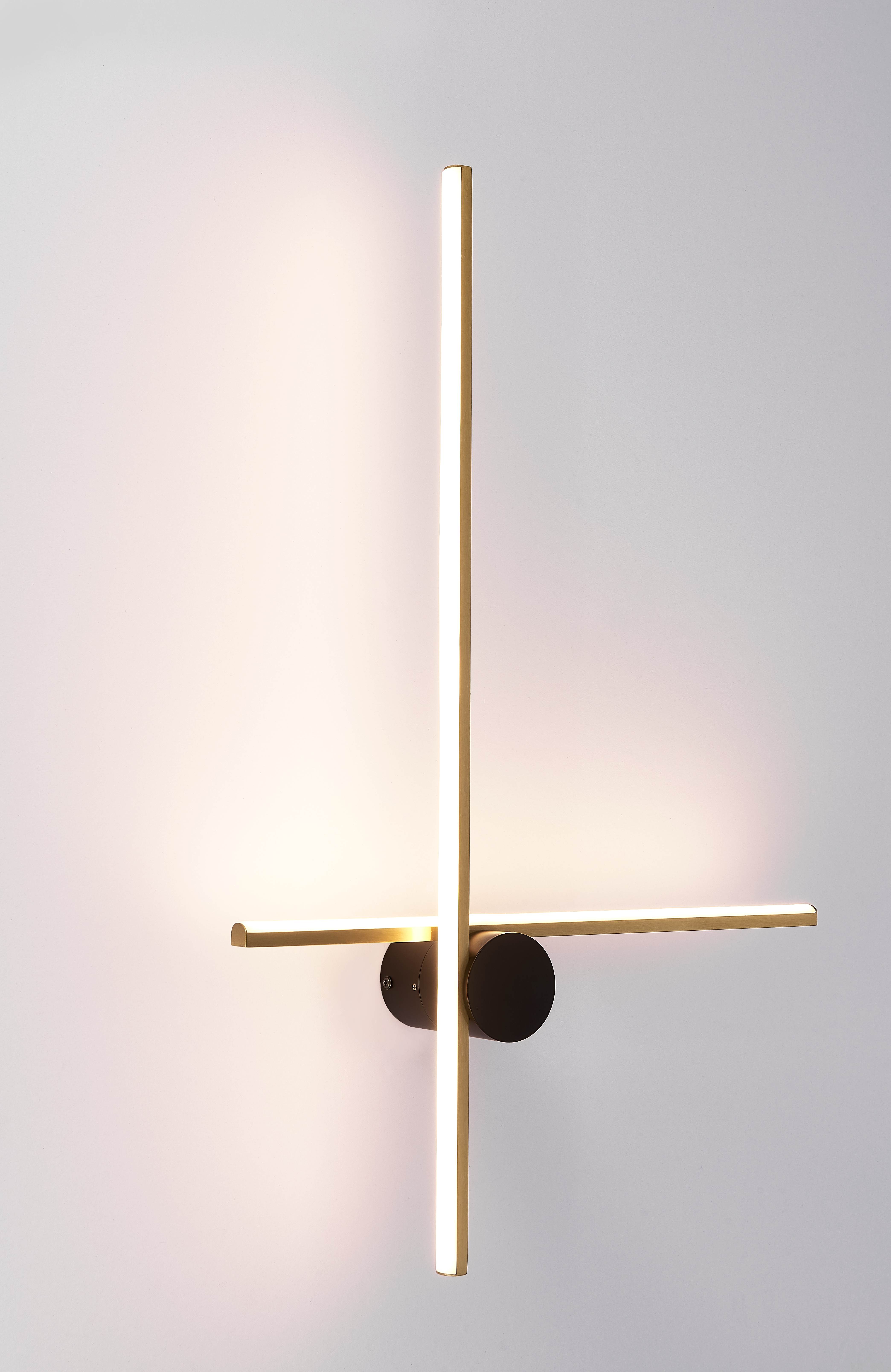 Бра 600*40*485, LED, 13W 4000K NewRgy LED W2171-DW-60 BRASS+BLACK, BRASS+BLACK