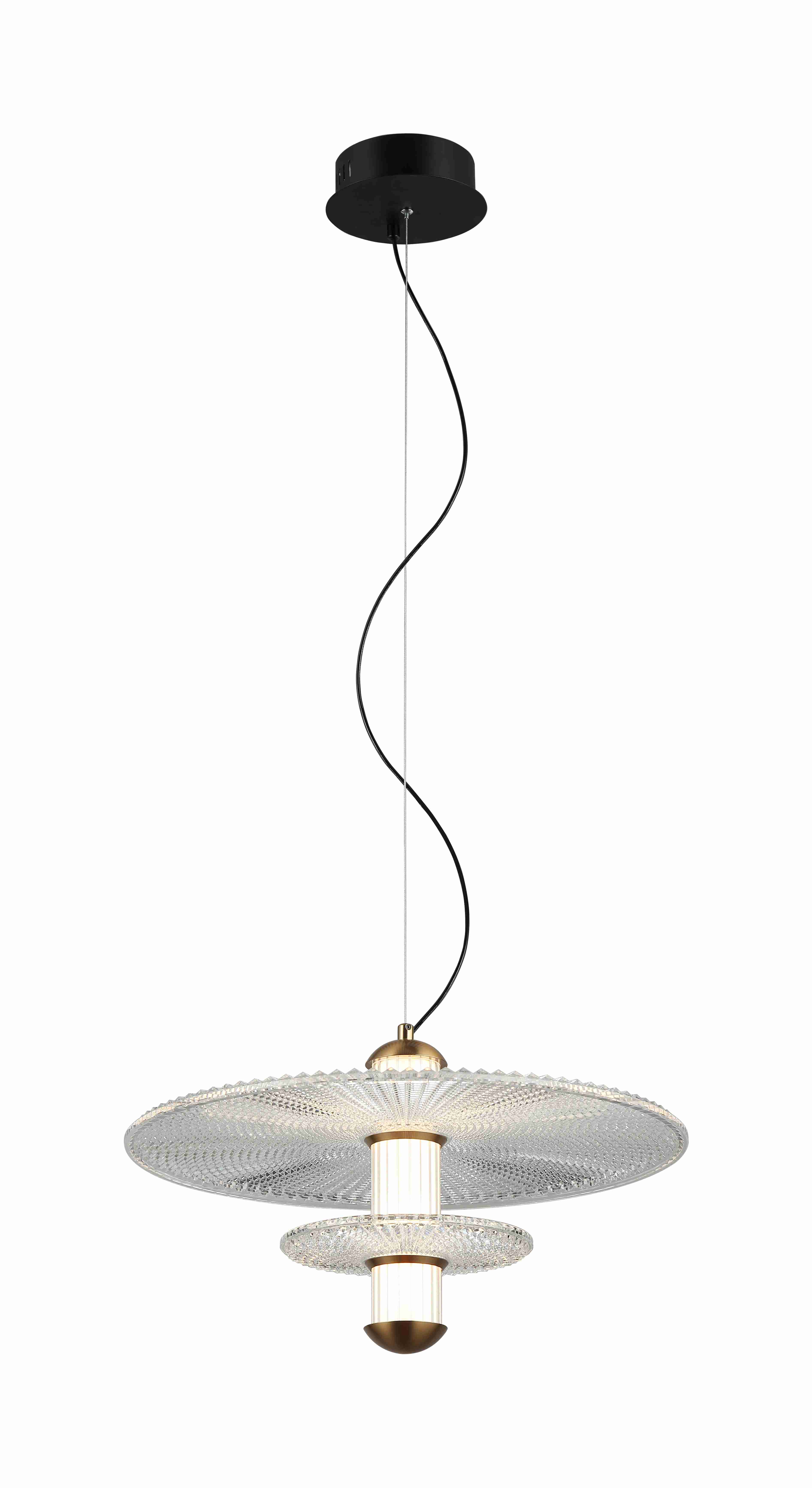 Люстра 300*1310, LED, 7W 3000K NewRgy  8438MDM-2M BK+GD BLACK+CLEAR, BLACK+CLEAR