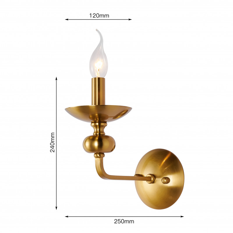 Бра Favourite Exquisita 2678-1W, D250*W120*H240, Каркас бронзового цвета
