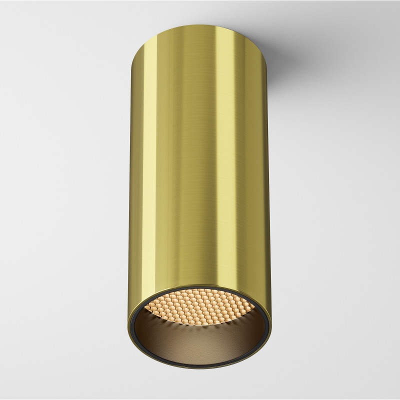 Накладной светильник 5,2*5,2*12,5 см,  LED, 12W, 3000К, Maytoni Technical FOCUS LED C056CL-L12W2.7K-W-BS латунный
