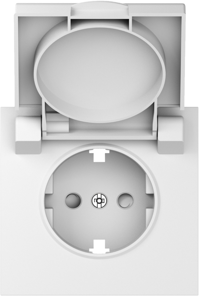 Donel S08 матовый белый накладка для розетки Schuko с заземлением, с крышкой, 16A 250 В~, серия DB, DS45433