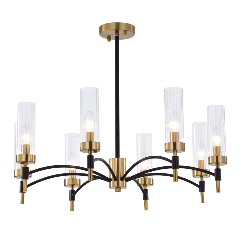 Люстра 76,9*76,9*61,5 см, 8*E14 Gerhort G11101/8BRS+BK CL, Бронза;Черный