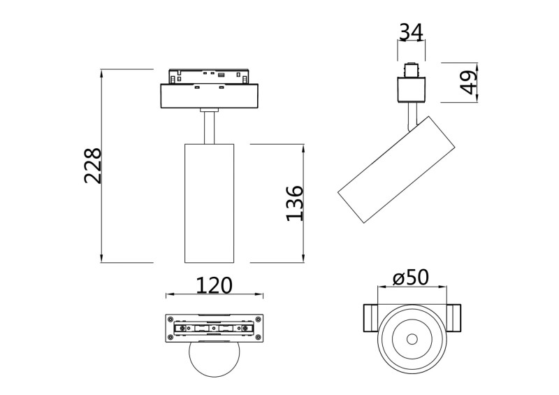 Светодиодный светильник 13W, 3000K, Maytoni Track Lamps TR019-2-10W3K-MG, матовое золото