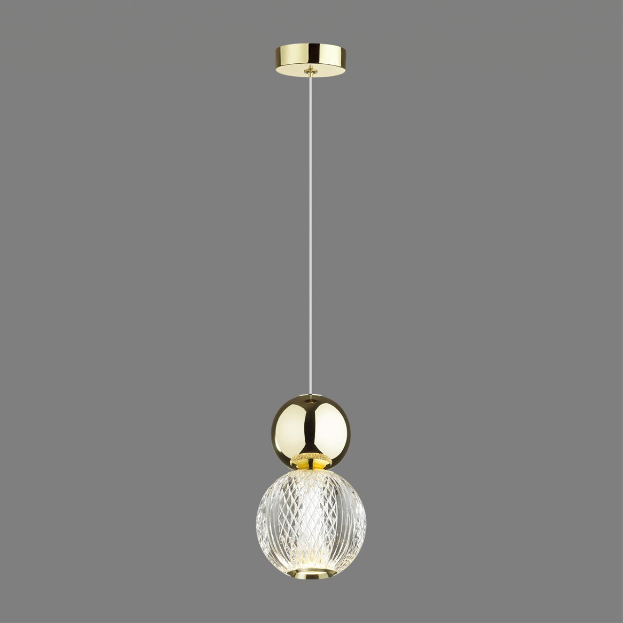 Светодиодный светильник 11 см, 7W, 4000K, Odeon Light CRYSTAL 5008/7L, золото