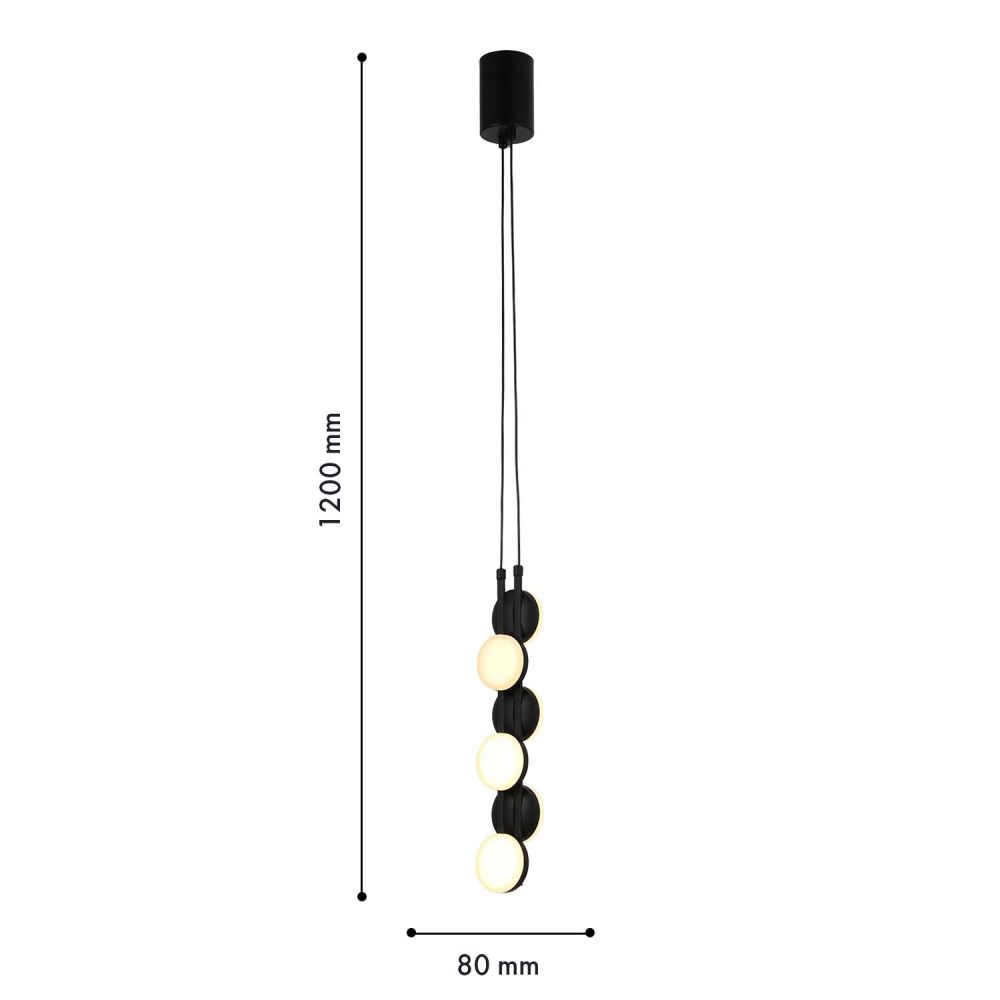 Подвес 7*50-120 см, 1*LED, 2W, 3000K, F-Promo Moti 4601-1P, черный