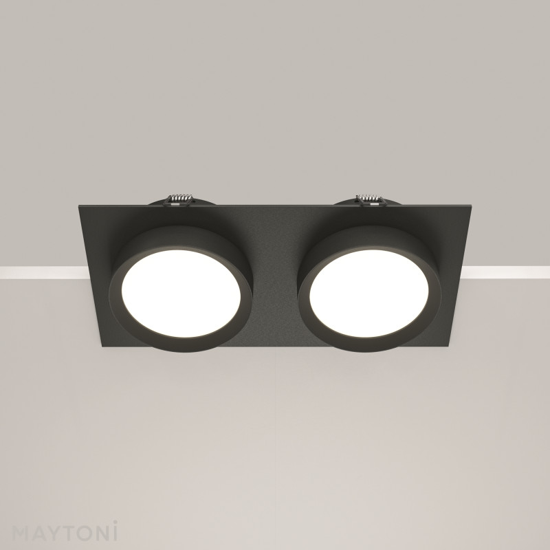 Встраиваемый светильник 22*11*4,5 см, 2 GX53*15W Hoop DL086-02-GX53-SQ-B Maytoni Downlight, Черный