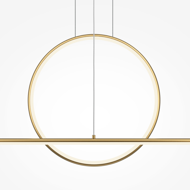 Подвесной светильник 143*11,7*344 см, LED, 40W, 3000К, Maytoni Halo MOD247PL-L49BSK латунный