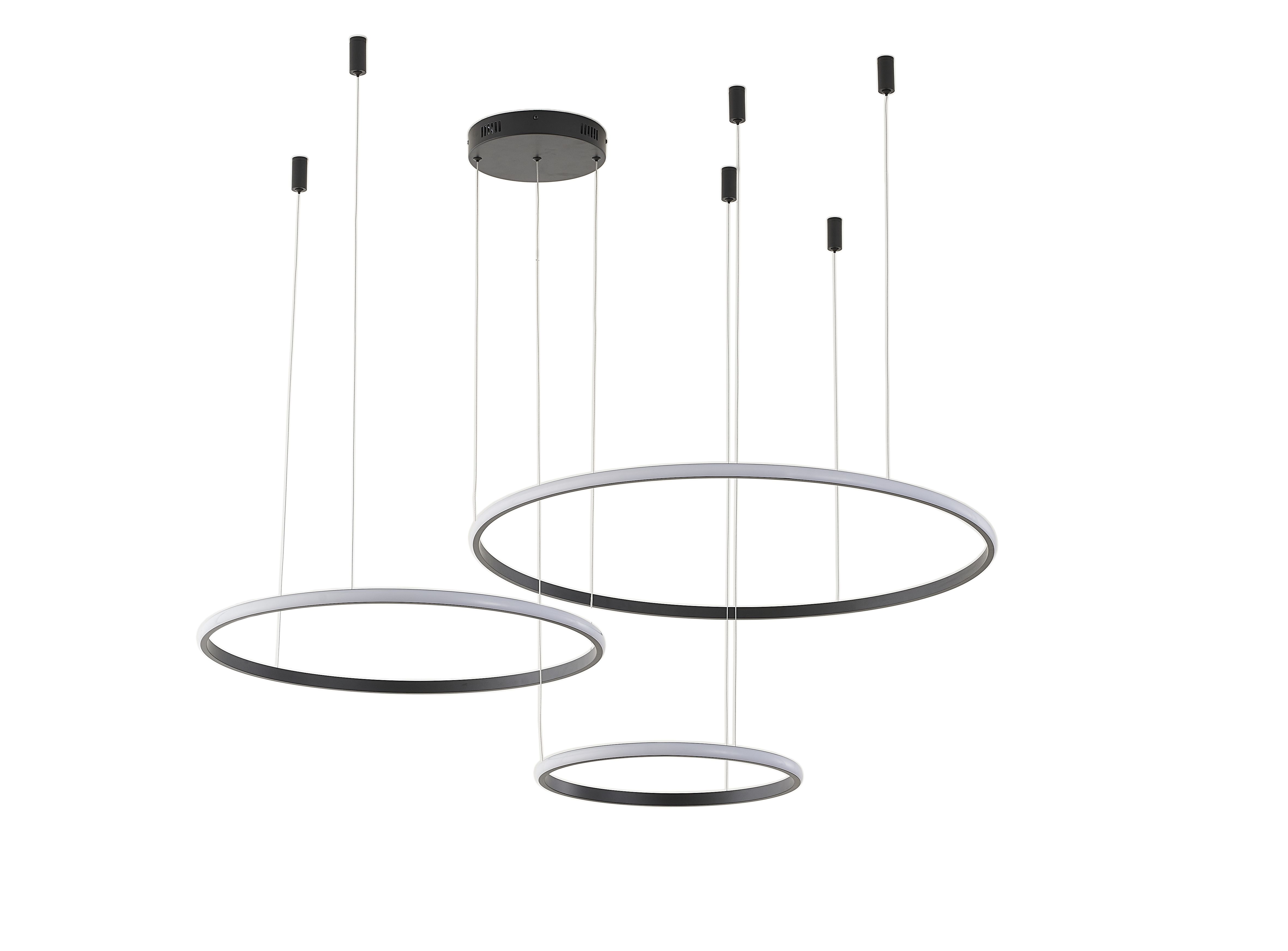 Светильник подвесной 20/40/60 см, LED 75W 4000K антрацит Zortes Ringolight ZRS.33321.75F