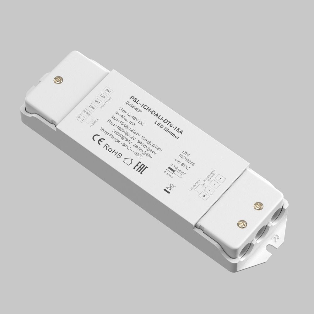 Диммер DALI DT6 одноканальный 12-48В 15A 480Вт Maytoni 721001