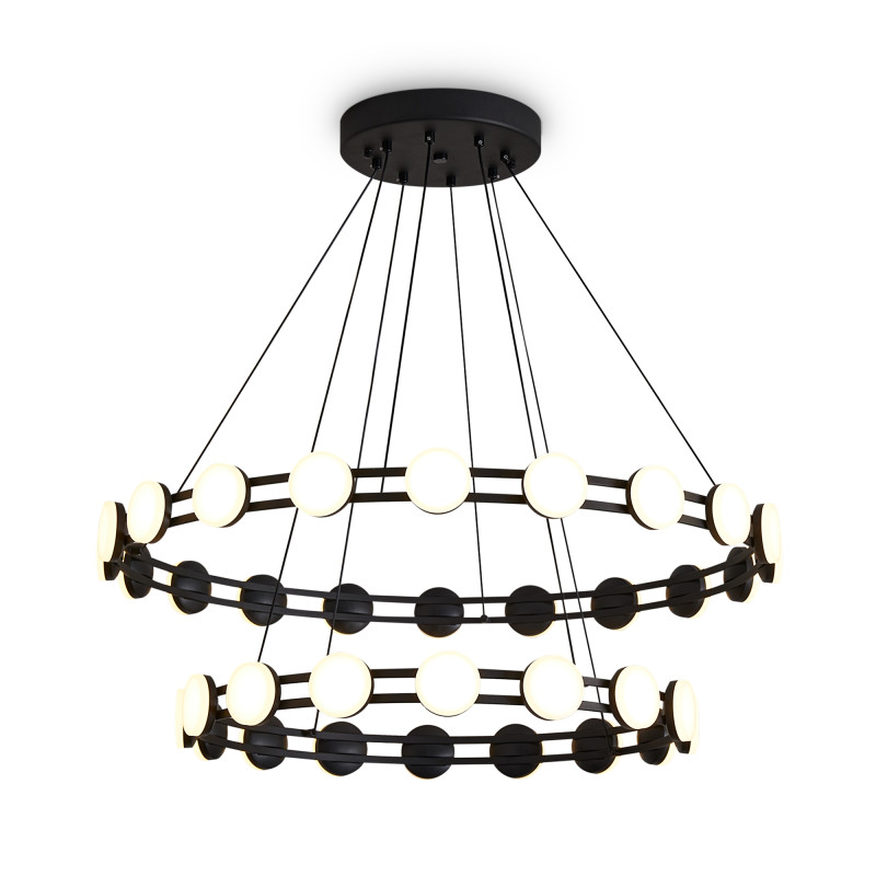 Подвесная люстра 80 см, 70W, 3000K, Freya Collar FR6180PL-L70B, черный