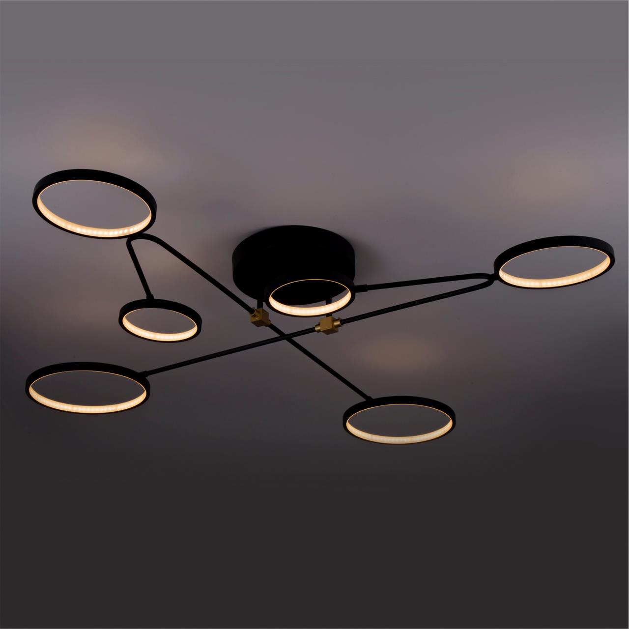 Светильник *125*15 см, LED 45W, 3000 / 6500К, Черный LED4U L260-6