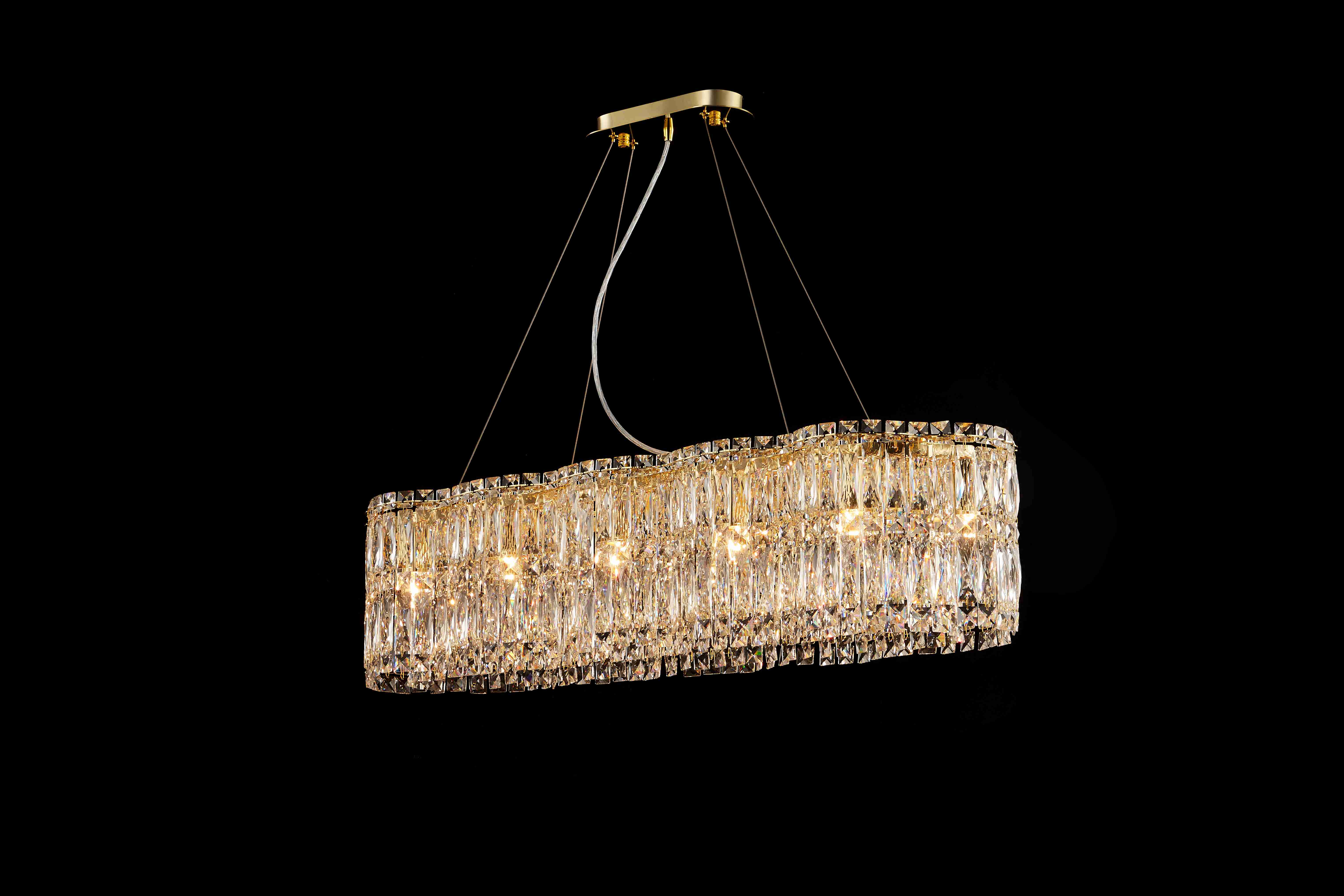 Люстра 1000*300*240, 12*E14, 40W NewRgy Cristallo NW020-L1000*W300*H240 H GOLD, H GOLD