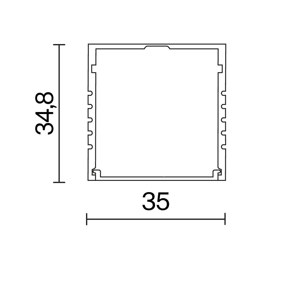 Алюминиевый профиль накладной 35x35 (Серебро, 2 м), ALM-3535AT-S-2M 631008 Maytoni