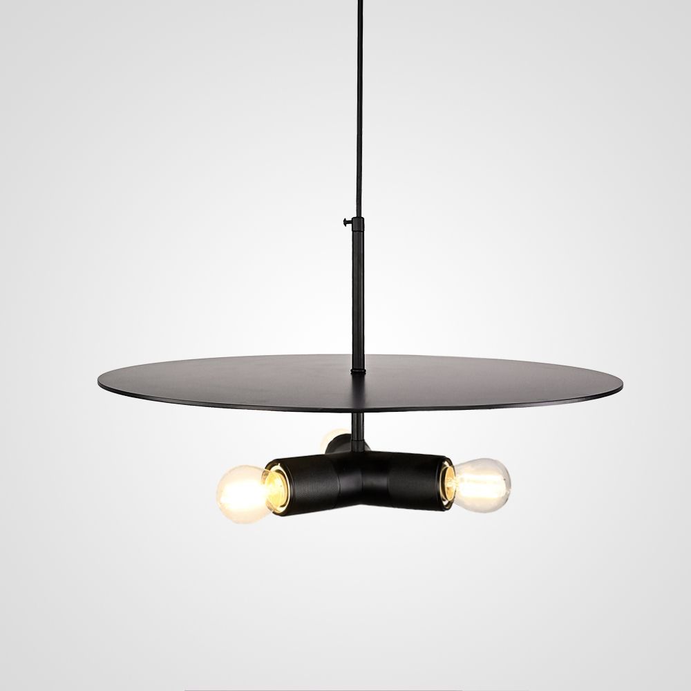 Люстра RH Utilitaire Disk Triple Pendant Black 46*46*21 см, 3*E27*60W, ImperiumLoft 40.234, Бронзовый