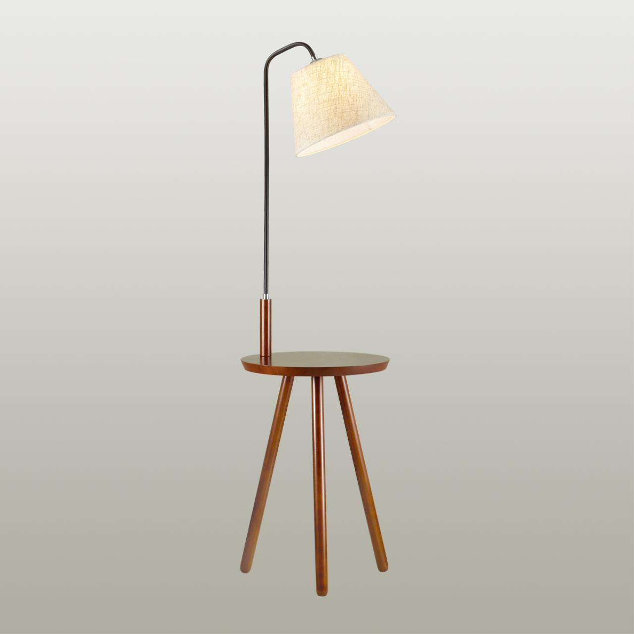 Торшер со столиком Odeon Light Kalda 4666/1F, коричневый-бежевый