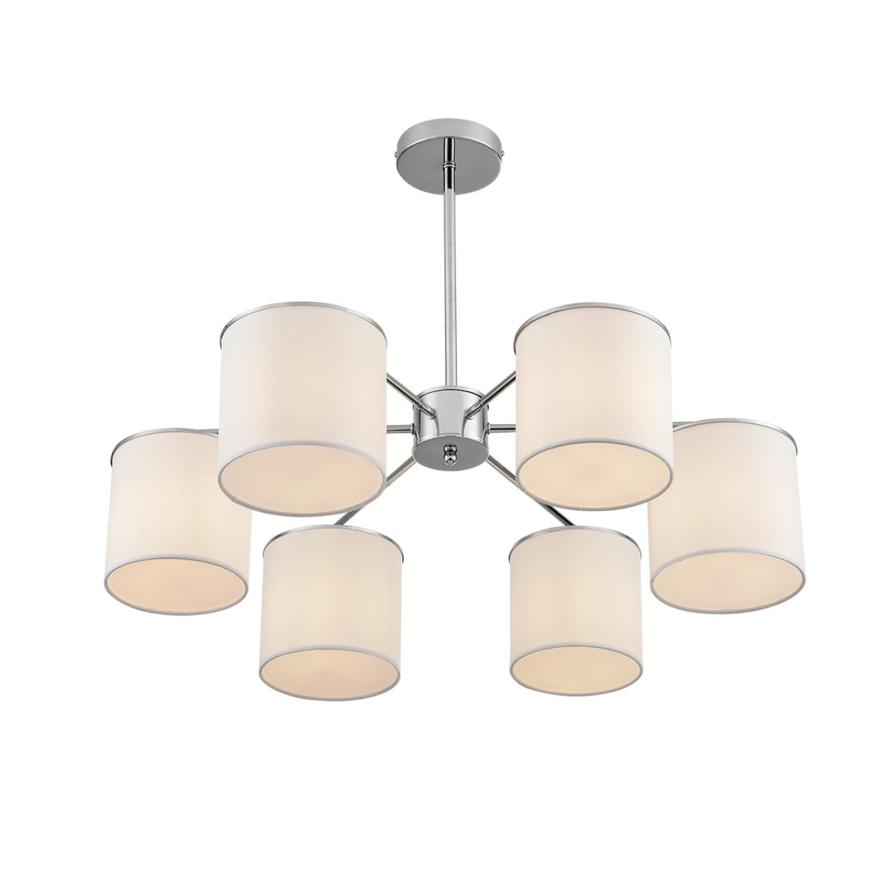 Люстра подвесная 73*80 см, 6*E14 Lumion SUNTORI 6591/6 хром, белый