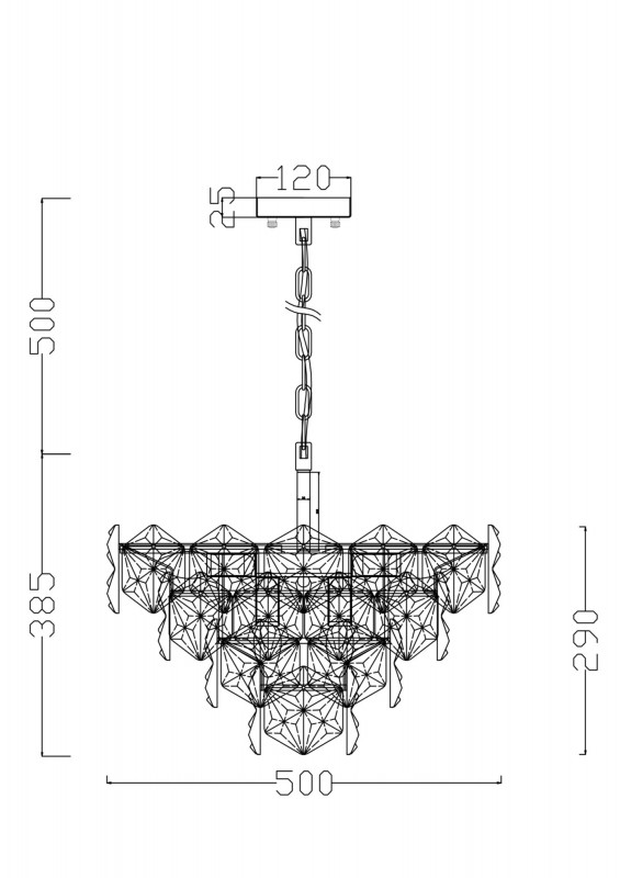 Подвесная люстра Freya Molly FR1004PL-09CH, диаметр 50 см, хром