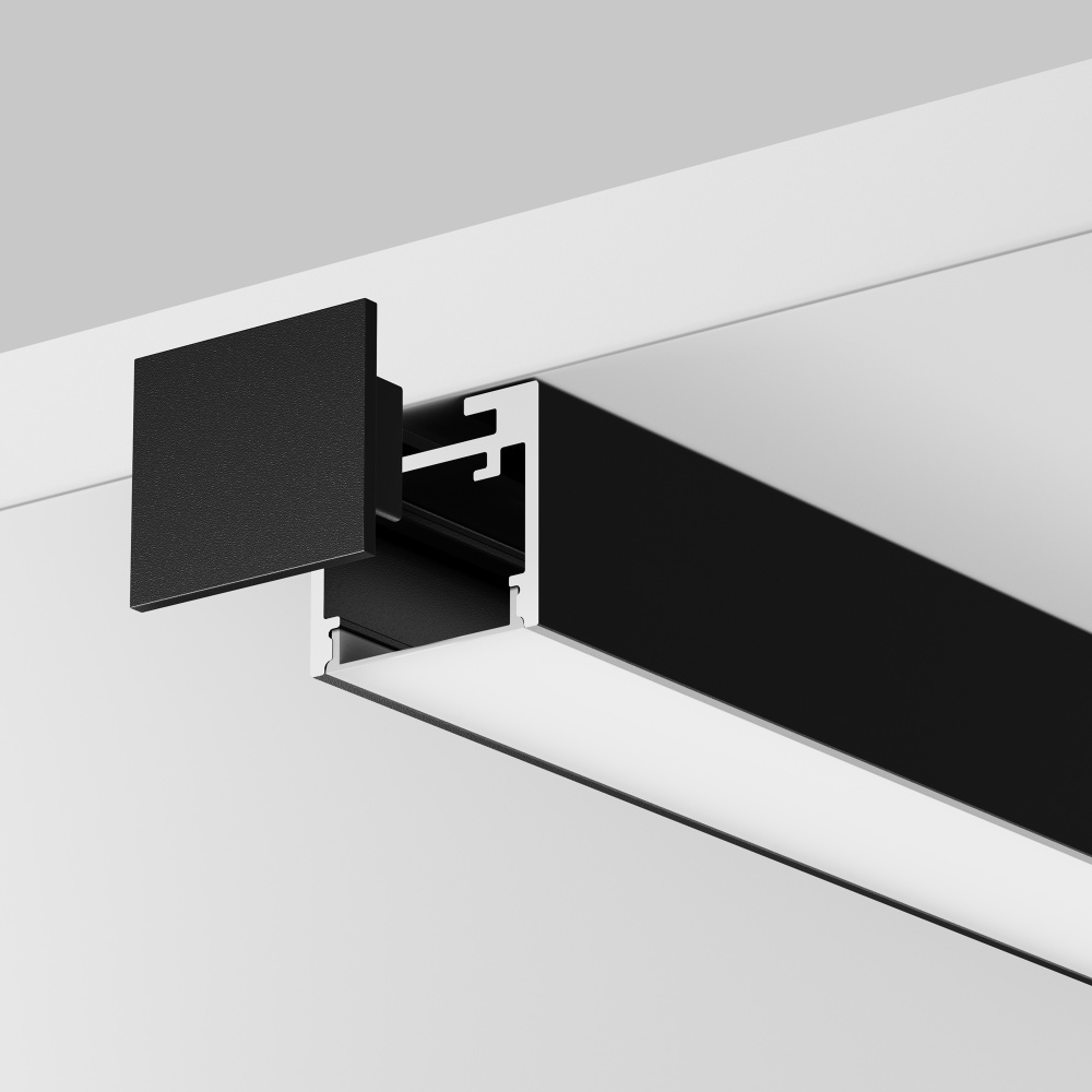 Алюминиевый профиль накладной-подвесной 25x22 (Черный, 2 м), ALM-2522-B-2M 633013, 200*3*2 см, Maytoni  633013, Черный