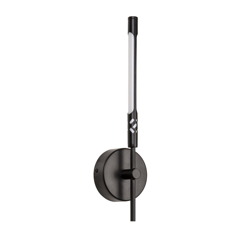 Бра Favourite Wand 4098-1W, D70*W100*H380, каркас матового черного цвета с декоративным узорным элементом, белый акриловый рассеиватель