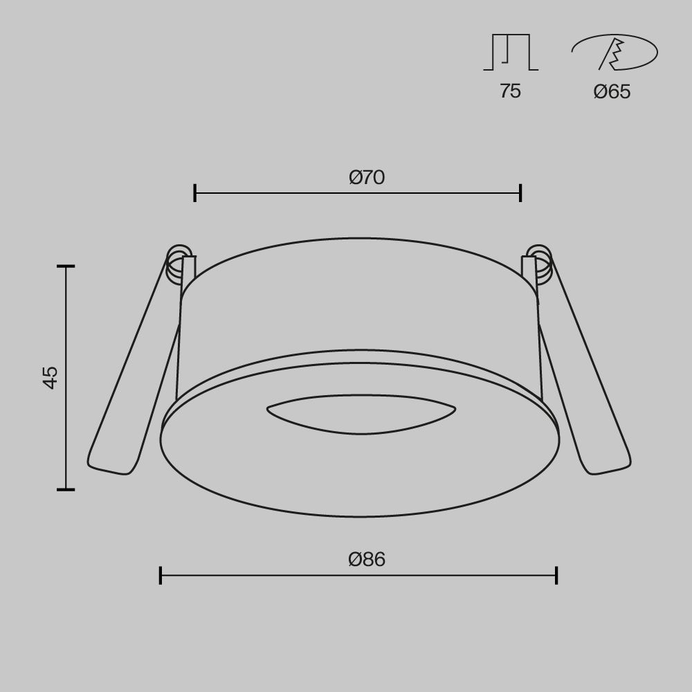 Встраиваемый светильник 9 см, Maytoni Technical Slim DL027-GU10-W, белый