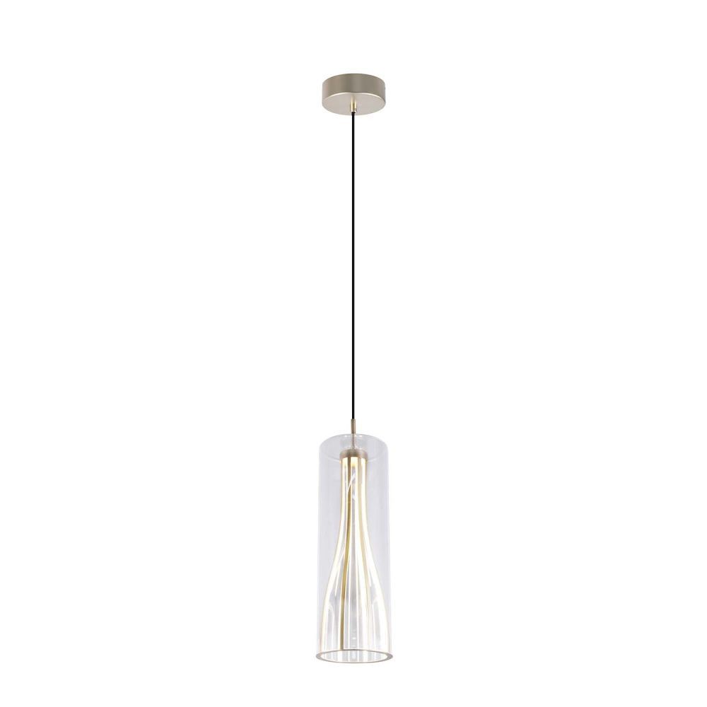 Подвес 15*50-150 см, 1*LED, 20W, 4000K, Favourite Striata 4626-1P, Матовое золото
