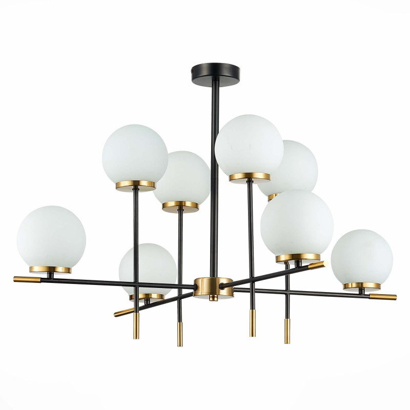 Люстра потолочная 86 см, ST LUCE LIMANO SL1203.412.08 Черный, Латунь