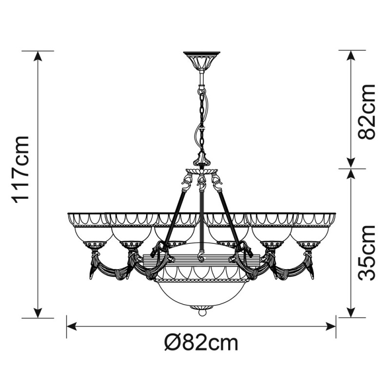 Люстра Arte Lamp A3777LM-6-2AB бронза