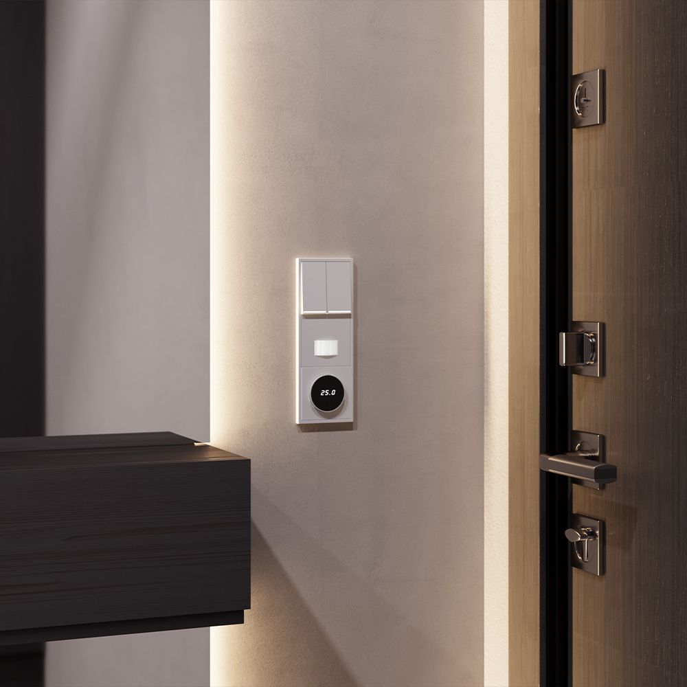 Клавиши для выключателя/переключателя двухклавишного с подсветкой, S70, серый Voltum VLS000416