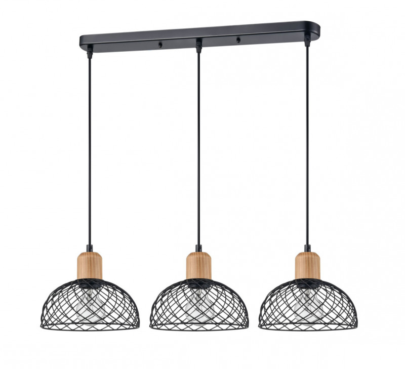 Подвесной светильник 20*72*170 см, 3*E27 черный, бежевый Vele Luce Folk VL6502P03