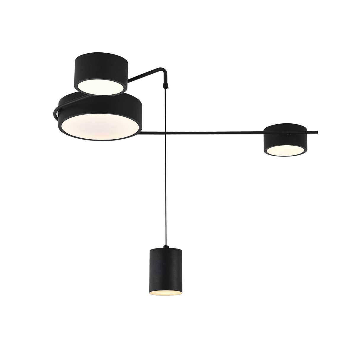 Потолочный светильник 82 см, 28W, 3000-6000K, INDIGO MODULO V000162L, черный