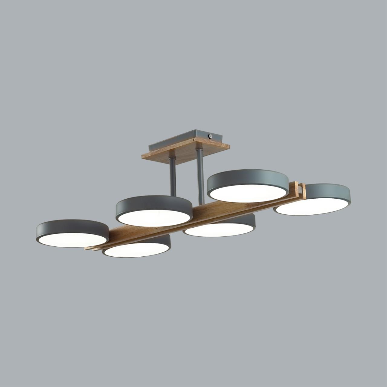 Потолочный светильник 33*65*17 см, 1*LED*108W 3000-4000-6000K Lumion Plato 8031/108CL серый, дерево