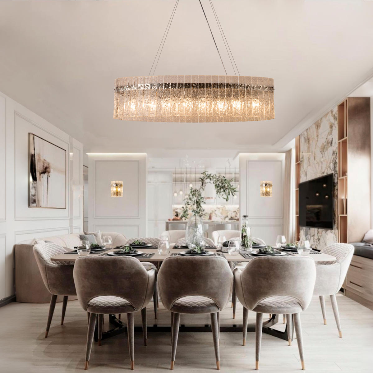 Подвесной светильник 100*30*30 см, 8*E14 LOFT IT Nevada никель 10297/1000 Nickel