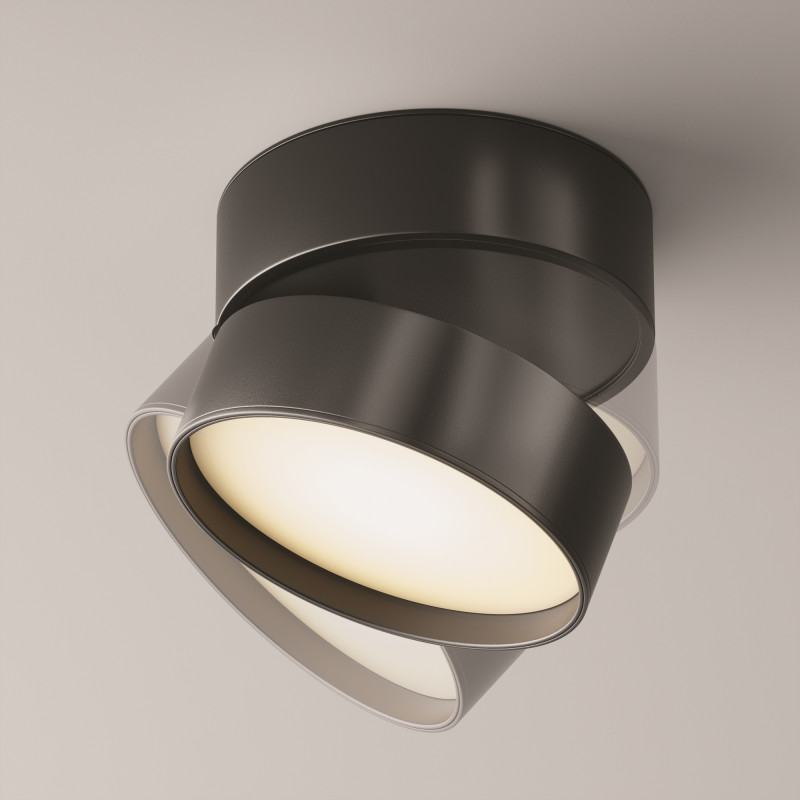 Светильник 12*12 см, LED 18W, 3000K Maytoni Onda C024CL-L18B черный