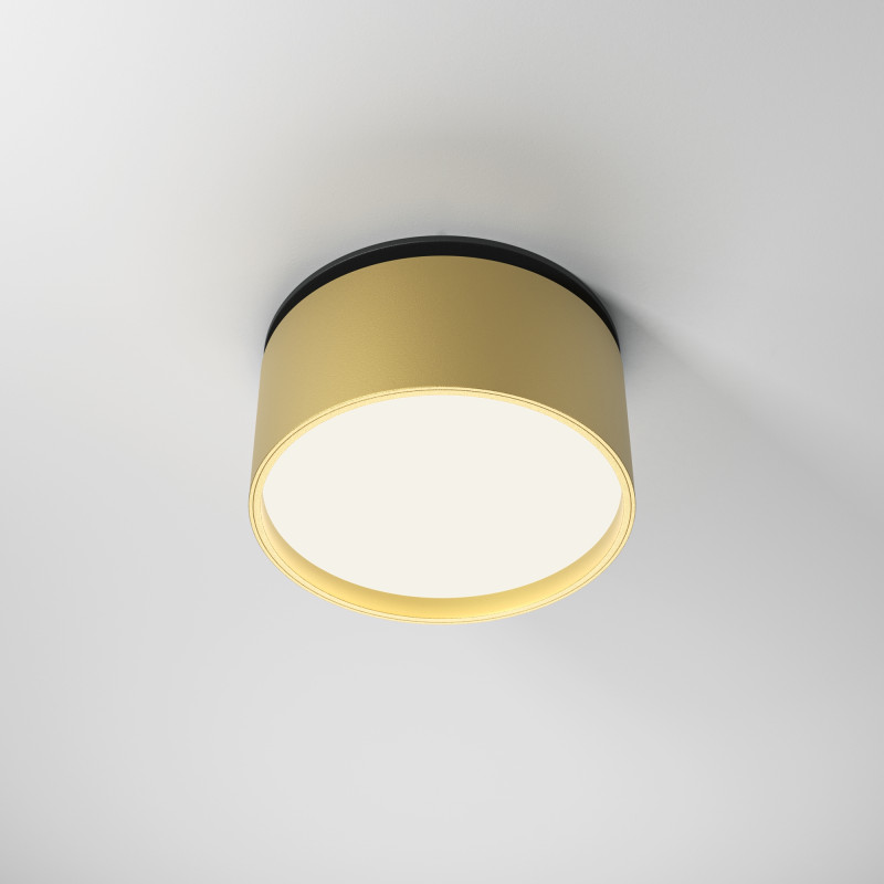 Встраиваемый светильник 8,5*8,5*6,6 см LED, 12W, 4000К, Maytoni Technical ONDA DL024-12W-DTW-BMG золото матовое