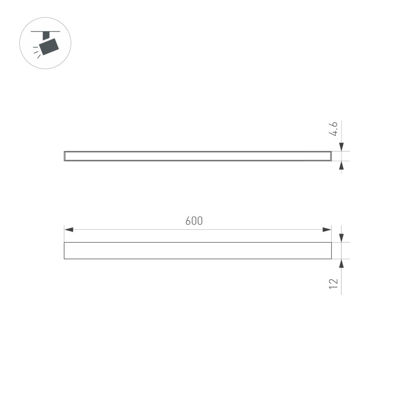 Светильник на шине Arlight 043267 60*1,2*0,5 см, 10W, белый (теплый)K,