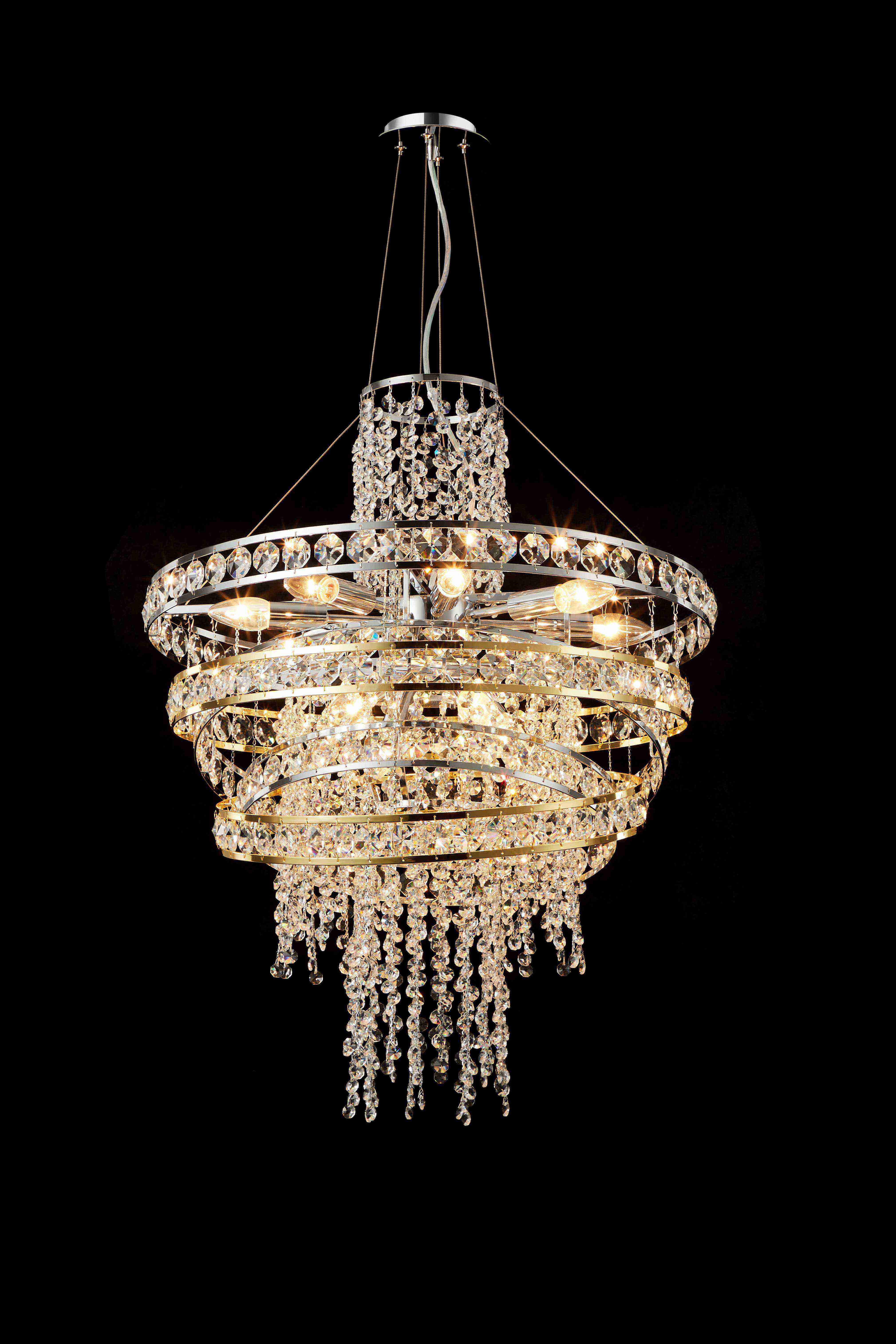 Люстра 600*740, 12*E14, 40W NewRgy Cristallo NW577-ф600*H740 Gold/Chrome, Gold/Chrome